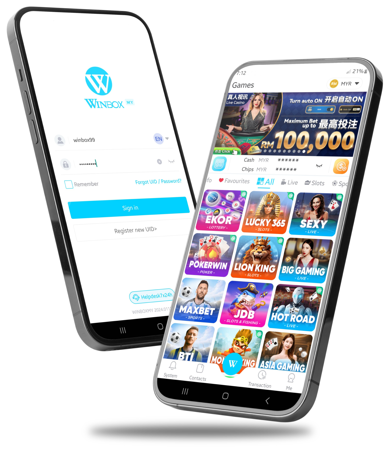 Winbox in mobile phone